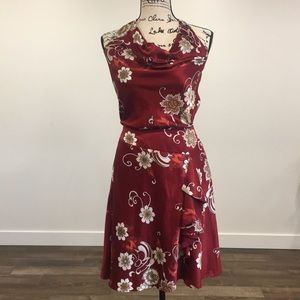 Backless, halter top two piece dress